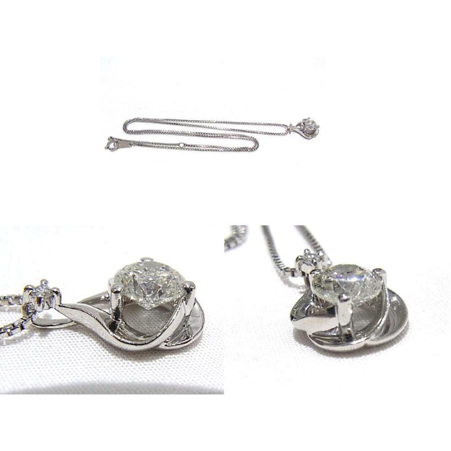 Pt850/900 プラチナ ネックレス ダイヤ1.092ct/0.03ct 【中古】【程度A 