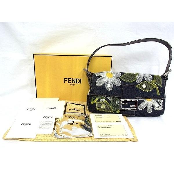 FENDI FENDI フェンディ マンマバゲット ハンドバッグ デニム/レザー 