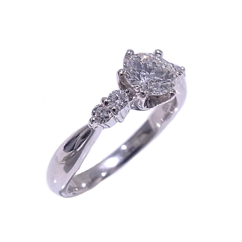 指輪 Pt900 プラチナ リング ダイヤモンド 中央0.509/0.12ct ミニ 