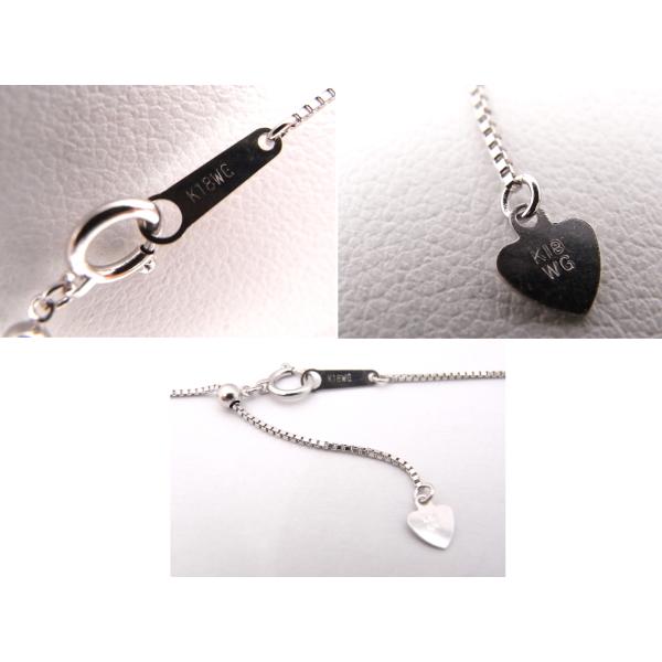 K18WG ホワイトゴールド   ペンダント ネックレス  ダイヤモンド　合計0.50ct　ハート型【中古】【程度A】【ノーブランド】の画像