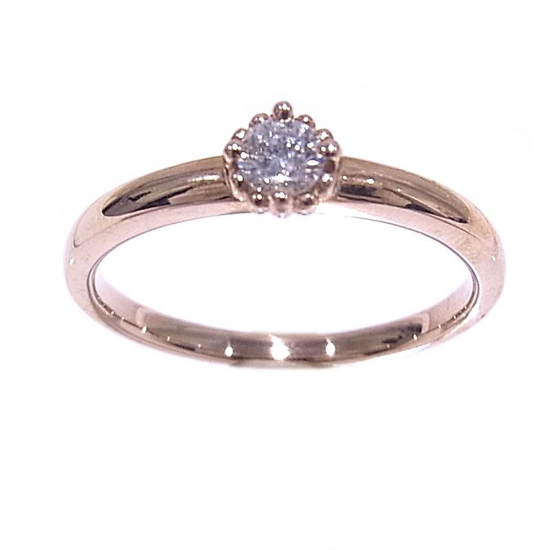 K18PG ピンクゴールド 指輪 ダイヤモンド 0.12ct ノーブランド リング 