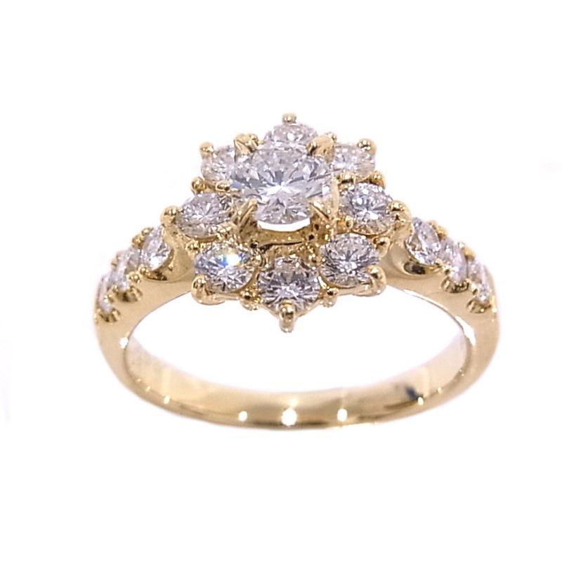 750 K18 YG イエローゴールド 指輪 ダイヤ 合計0.938ct ノーブランド  