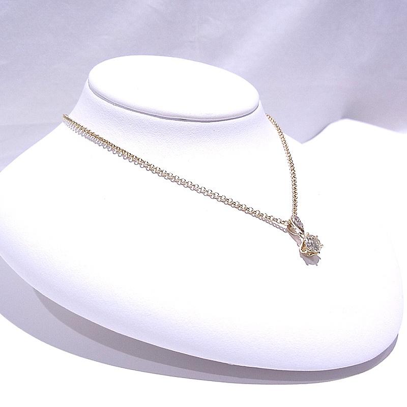 K18YG イエローゴールド ネックレス ダイヤ 中央0.907ct（イエロー 