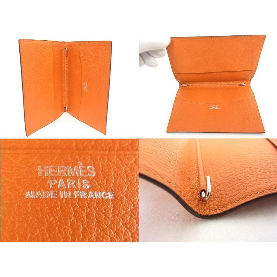 エルメス HERMES 手帳カバー アジェンダ GM オレンジ □Ｊ刻印 【中古