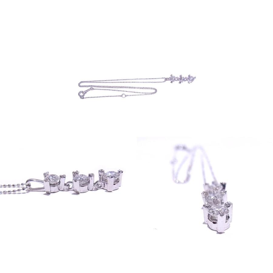 750 K18WG ホワイトゴールド ネックレス ダイヤ合計0.727ct