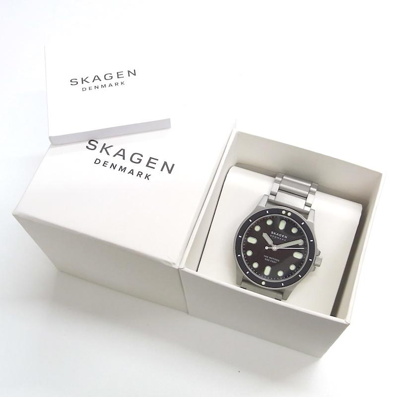 SKAGEN/スカーゲン ダイバーズウォッチ FISK SKW6666 Skagen Fisk SKW6666 Men's Watch 42mm Black Dial SS Bracelet