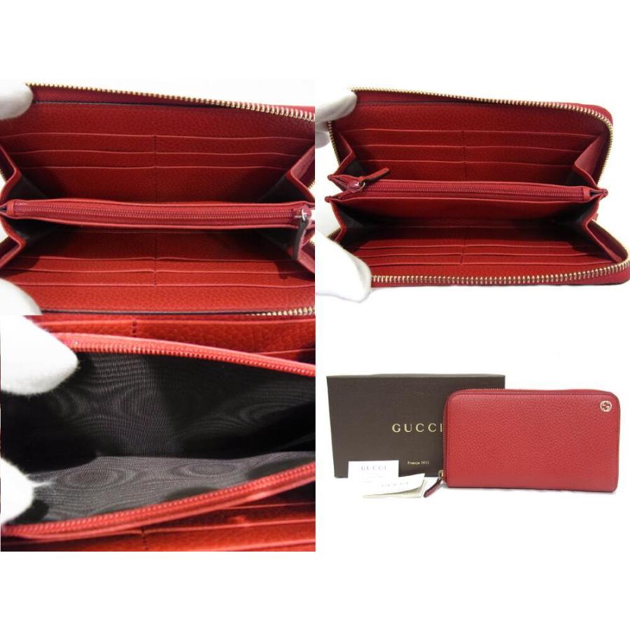 グッチ GUCCI ラウンドファスナー　長財布 449347　525046　レザー レッド　赤　アウトレット品 【中古】【程度A+】【美品】｜yagi-hiratsuka｜06