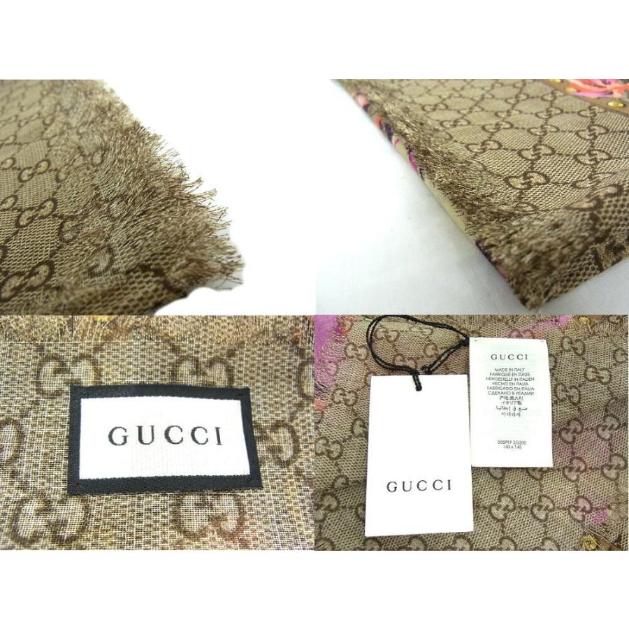 美品グッチGUCCI GG ブルームス大判ショールストールスカーフ