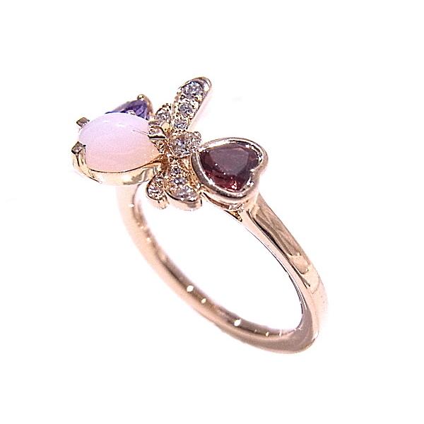 ショーメK18アトラップモワ リングダイヤ トルマリン アメジスト指輪