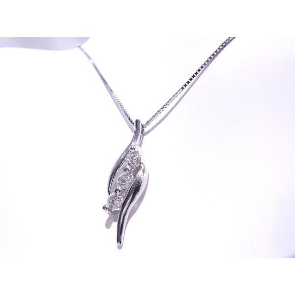 750　K18WG　ホワイトゴールド　ネックレス ダイヤ0.50ct　デザインネックレス 【中古】【程度A】【ノーブランド】の画像