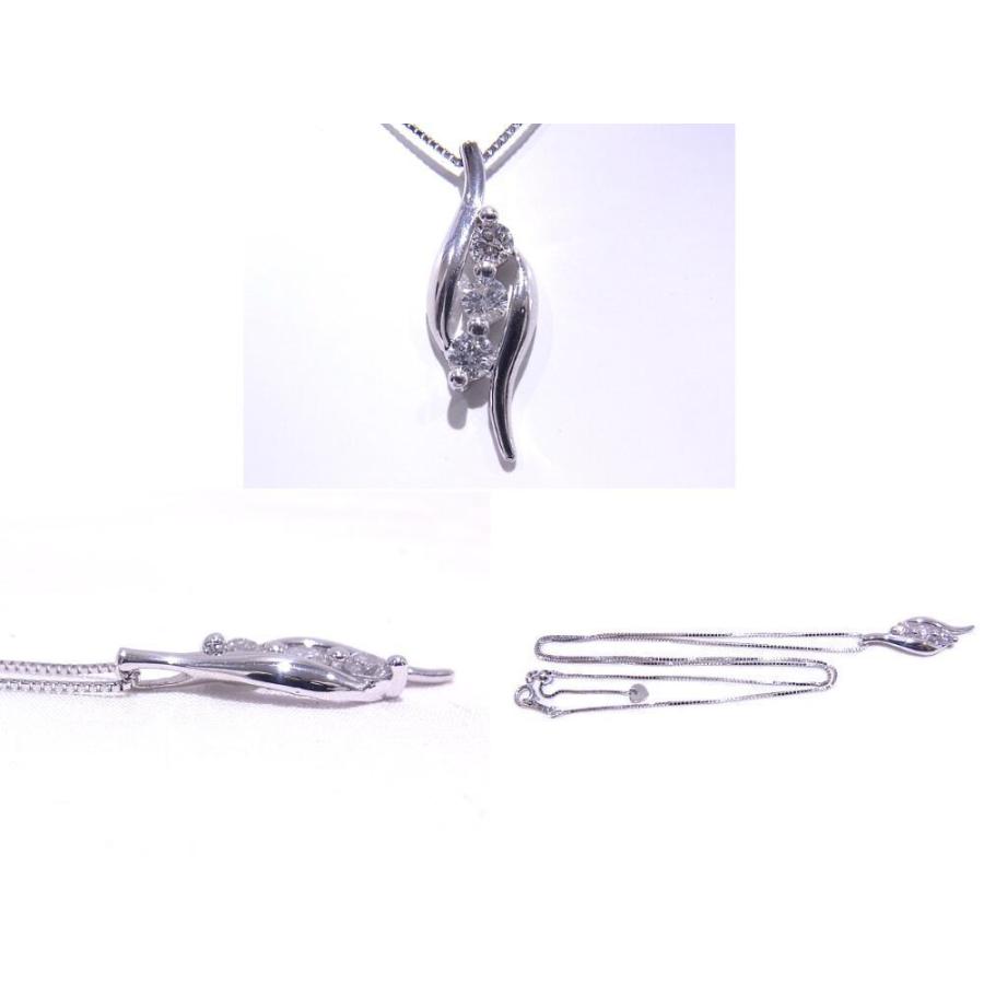 750　K18WG　ホワイトゴールド　ネックレス ダイヤ0.50ct　デザインネックレス 【中古】【程度A】【ノーブランド】の画像