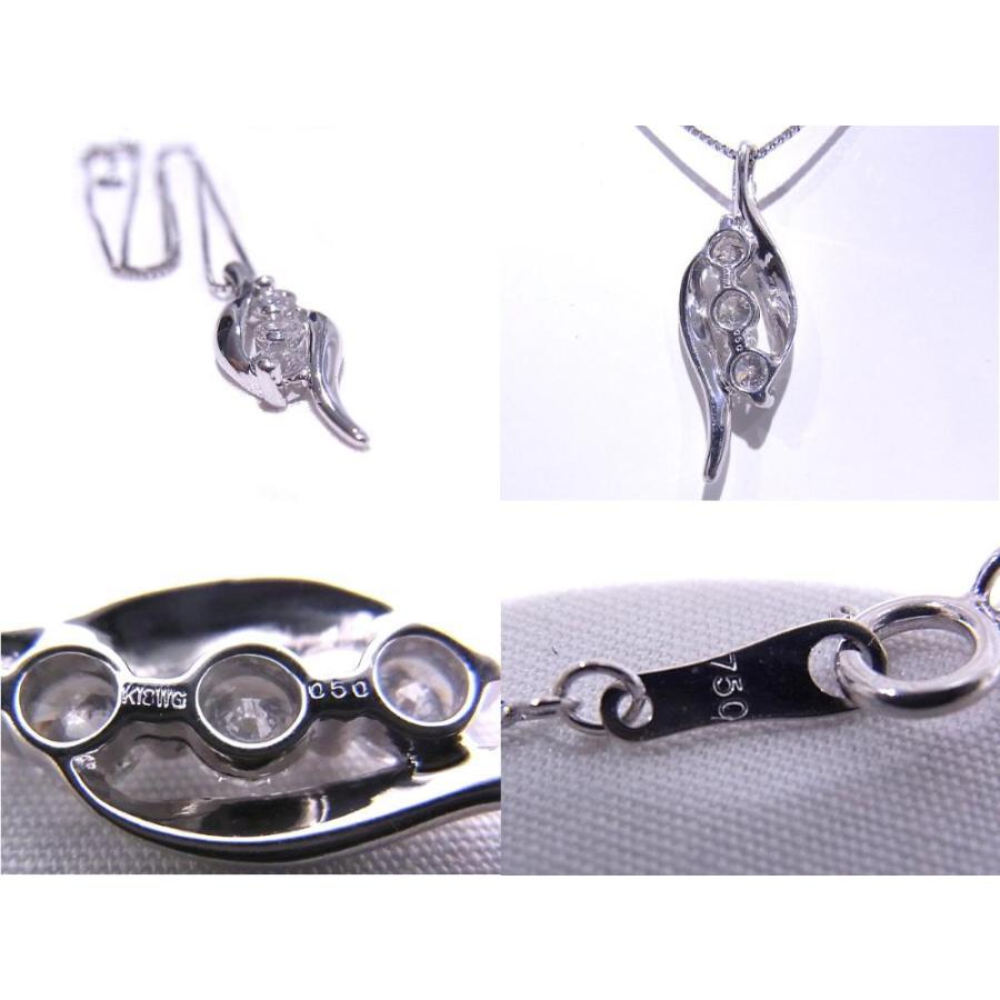 750　K18WG　ホワイトゴールド　ネックレス ダイヤ0.50ct　デザインネックレス 【中古】【程度A】【ノーブランド】の画像