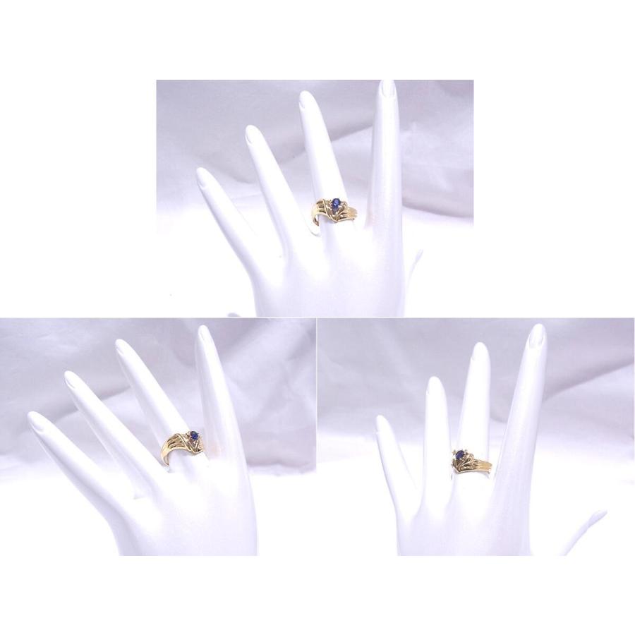 指輪　750　K18　YG　イエローゴールド ノーブランド　リング　サファイア　ダイヤ 【中古】【程度A】【極上美品】の画像