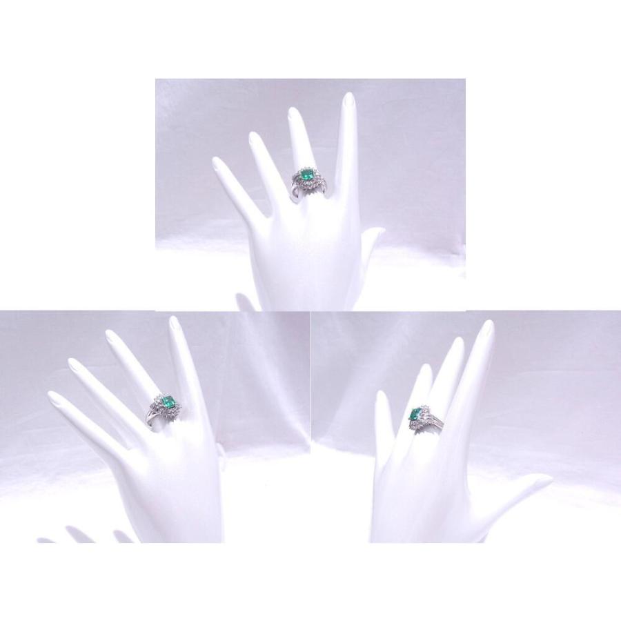 Pt900 プラチナ 指輪 エメラルド 1.08ct ダイヤモンド 1.02ct リング 