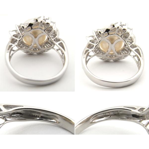 指輪 パールリング　11mm玉 ダイヤ　1.20ct　Pt900　プラチナ　リング 【中古】【程度A】【美品】【新品仕上げ済み】の画像