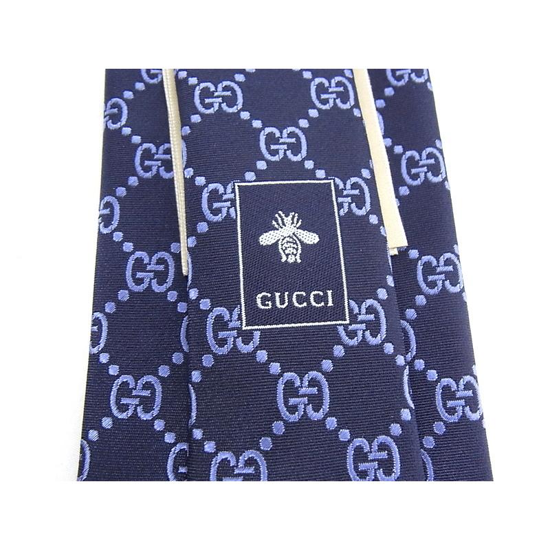GUCCI GUCCI グッチ ネクタイ マイクロGG GG柄 紺色 ネイビー 【未使用  