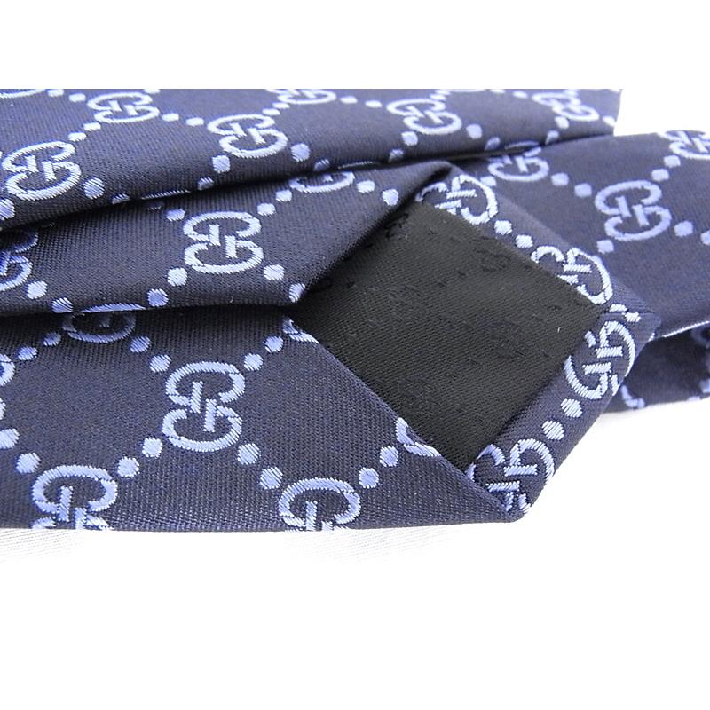 GUCCI GUCCI グッチ ネクタイ マイクロGG GG柄 紺色 ネイビー 【未使用  