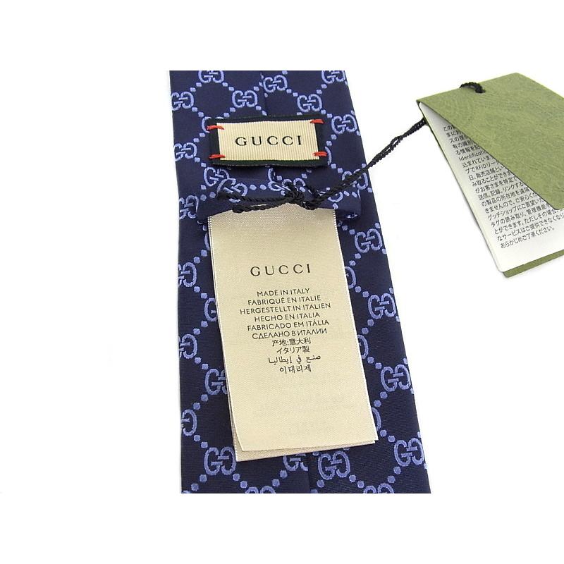 GUCCI GUCCI グッチ ネクタイ マイクロGG GG柄 紺色 ネイビー 【未使用  