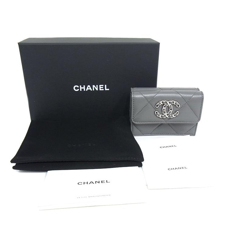 美品CHANELマトラッセ★クラシックフラップウォレット/ラムスキン三つ折財布 美品CHANEL マトラッセ三つ折り財布フラップウォレットラムスキン