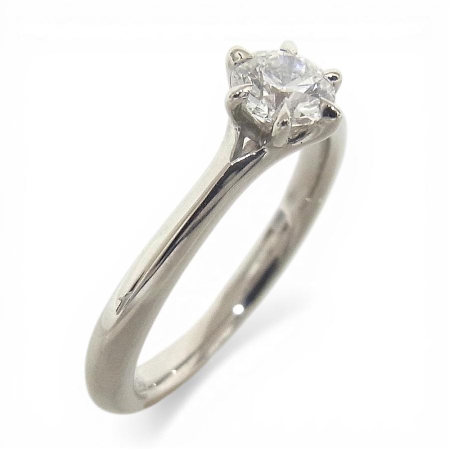 指輪　Pt950　プラチナ 1粒石ダイヤリング　立て爪　0.336ct　鑑定書付き 【中古】【程度A】【質屋出品】の画像
