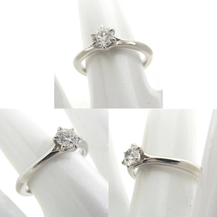 指輪　Pt950　プラチナ 1粒石ダイヤリング　立て爪　0.336ct　鑑定書付き 【中古】【程度A】【質屋出品】の画像