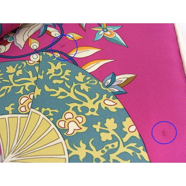 エルメス HERMES スカーフ シルク100％ レディース カレ90 和柄 扇子 