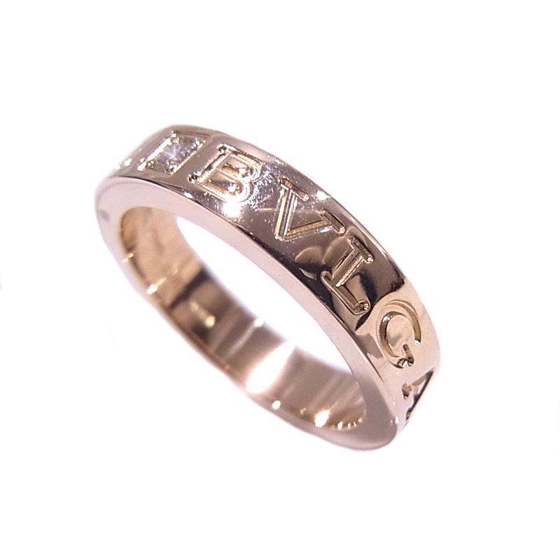 BVLGARI BVLGARI ブルガリ ダブルロゴリング 1Pダイヤ 750 18K PG 