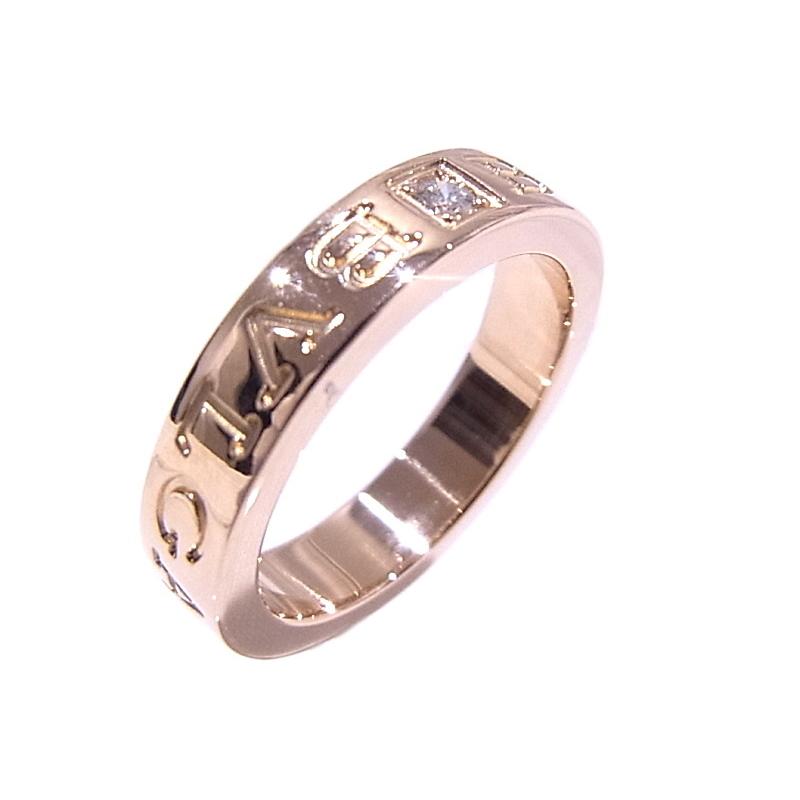 BVLGARI BVLGARI ブルガリ ダブルロゴリング 1Pダイヤ 750 18K PG  