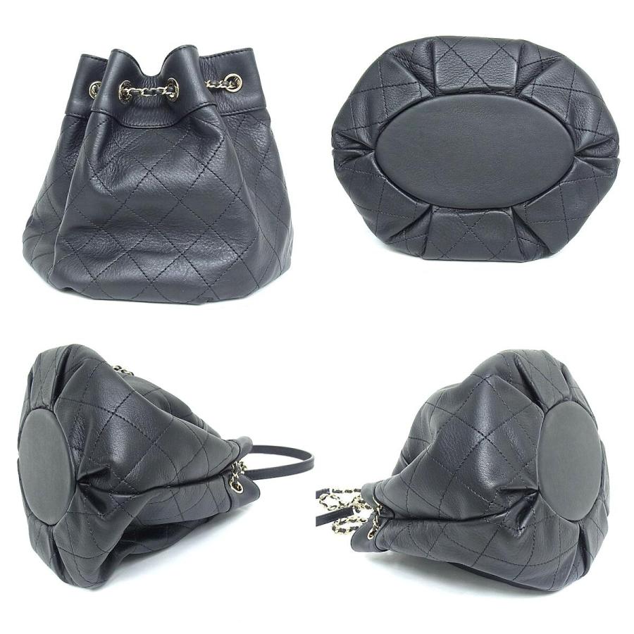 CHANEL シャネル マトラッセ 巾着バッグ ココマーク ラムスキン CHANEL シャネル マトラッセ 巾着バッグ ココマーク ラムスキン