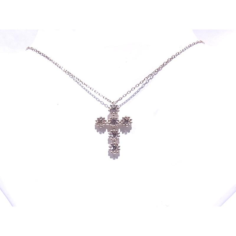 カシケイ ミル MILL ネックレス クロス ブラウンダイヤ 0.30ct  
