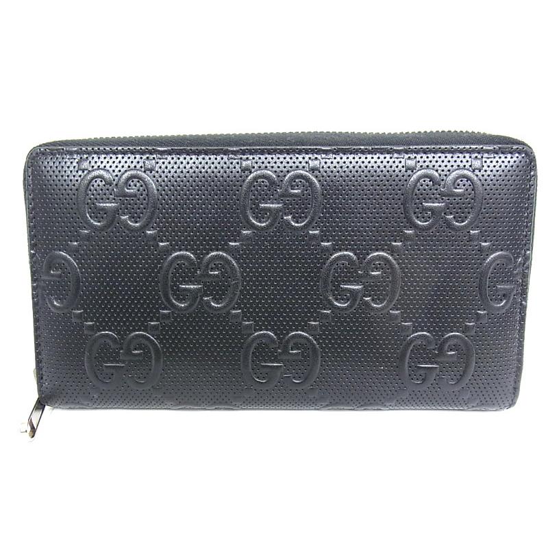 GUCCI グッチ ラウンドファスナー 長財布 GGエンボス ジップアラウンド  