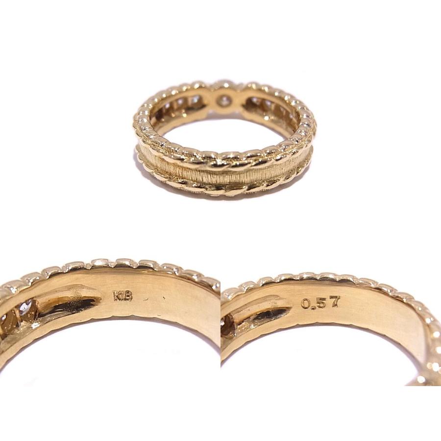 指輪 K18YG イエローゴールド ダイヤモンドリング 合計0.57ct 【中古  