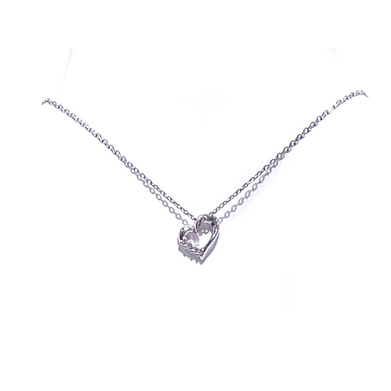 4℃ プラチナ ハートネックレス Pt850 4℃ プラチナネックレス PT850 ハートモチーフ ダイアモンド