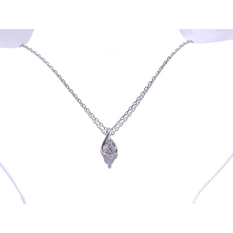 Pt850/Pt900 プラチナ ネックレス ダイヤ0.17ct 【中古】【程度A 