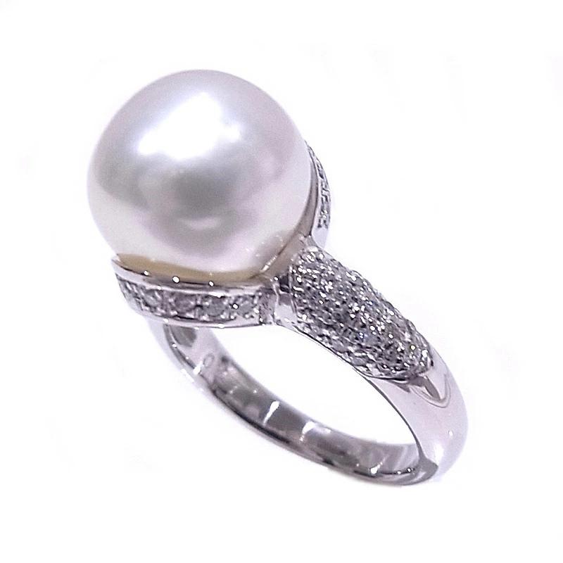 指輪 パールリング　10.8mm玉 ダイヤ　0.27ct　Pt900　プラチナ　リング 【中古】【程度A】【美品】の画像