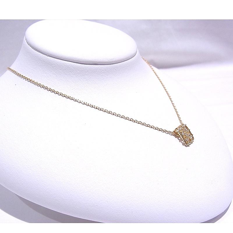 ネックレス 750 K18YG イエローゴールド ダイヤモンド 合計0.05ct デザインネックレス【中古】【程度A】【ノーブランド】の画像