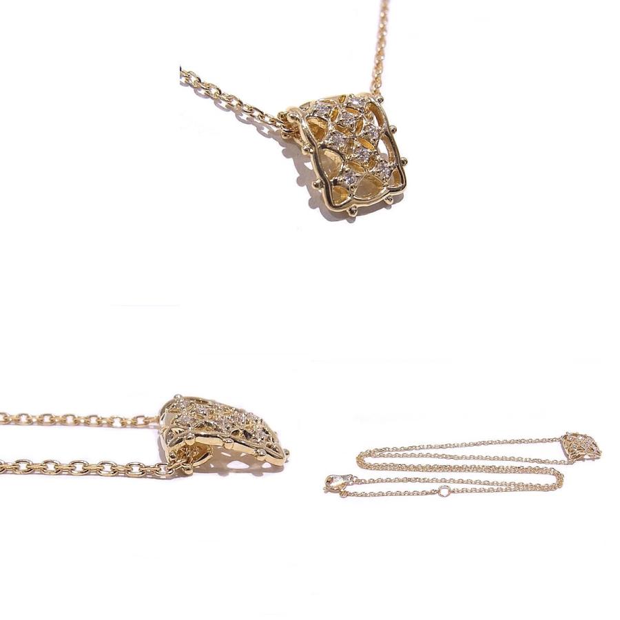 ネックレス 750 K18YG イエローゴールド ダイヤモンド 合計0.05ct デザインネックレス【中古】【程度A】【ノーブランド】の画像