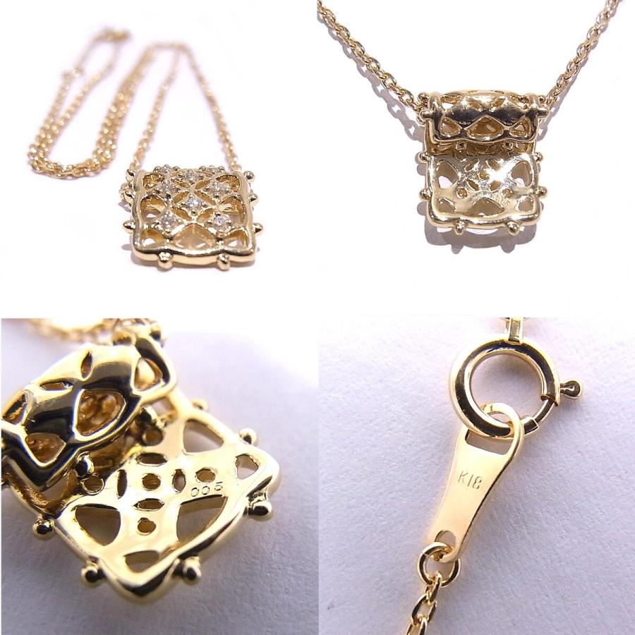 ネックレス 750 K18YG イエローゴールド ダイヤモンド 合計0.05ct デザインネックレス【中古】【程度A】【ノーブランド】の画像