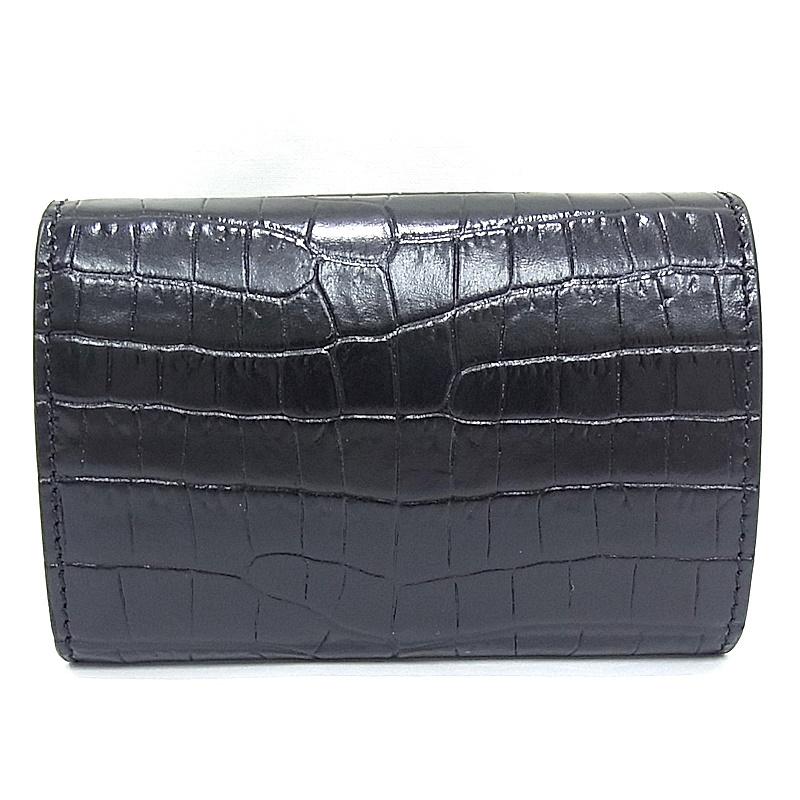 SAINT LAURENT サンローラン 3つ折り財布 コンパクト クロコ型 SAINT LAURENT サンローラン 3つ折り財布 コンパクト クロコ型