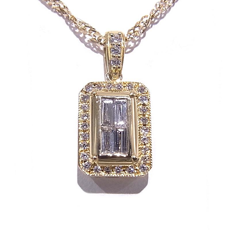 ネックレス 750 K18 YG イエローゴールド ダイヤモンド 合計0.60ct 