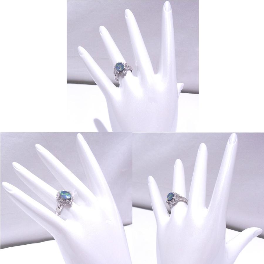 ブラックオパール　0.72ct　リング　指輪 Pt900　プラチナ　ダイヤ　0.41ct 【中古】【程度A+】【新品仕上げ済み】の画像