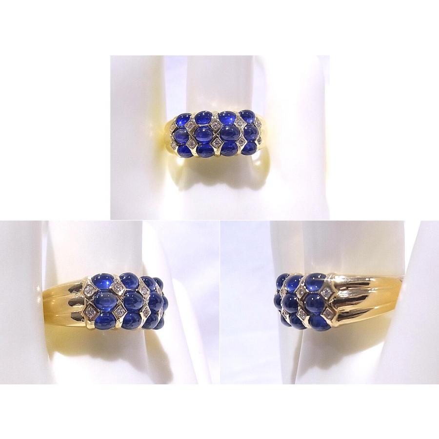 指輪　750　K18　YG　イエローゴールド ノーブランド　リング　サファイア　ダイヤ 【中古】【程度A】【美品】の画像
