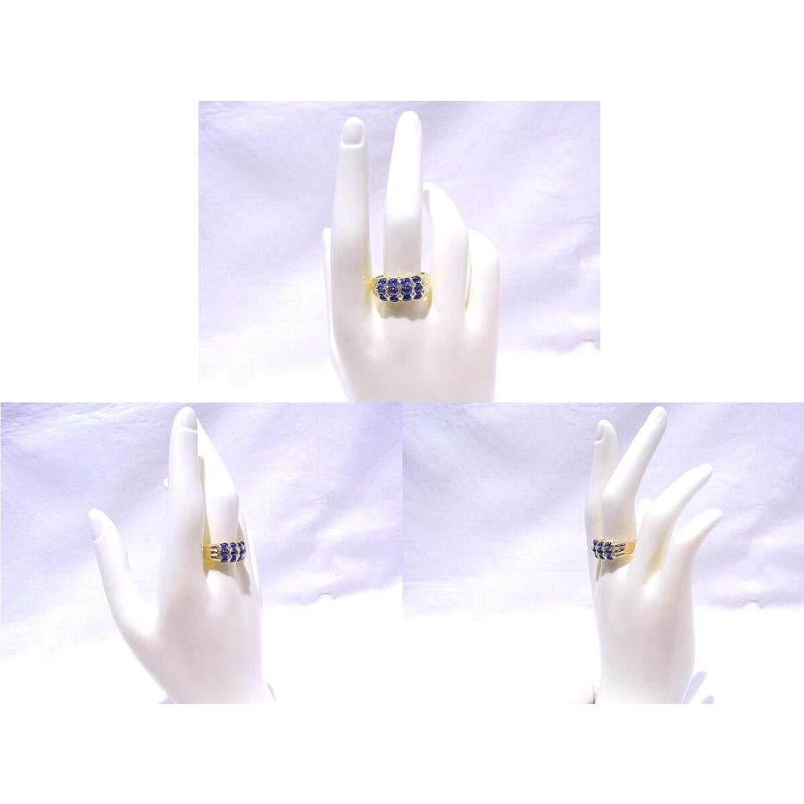 指輪　750　K18　YG　イエローゴールド ノーブランド　リング　サファイア　ダイヤ 【中古】【程度A】【美品】の画像