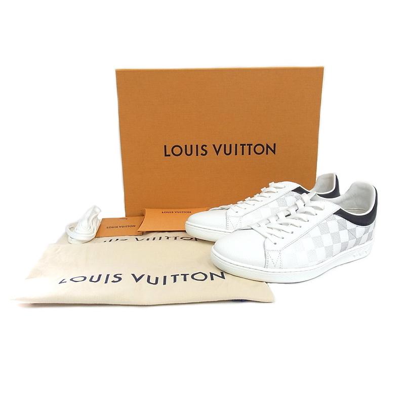 【美品】ルイヴィトン ルクセンブルグ ライン スニーカー メンズ レザー 白 LOUIS VUITTON ルイ・ヴィトン ルクセンブルグ・ライン