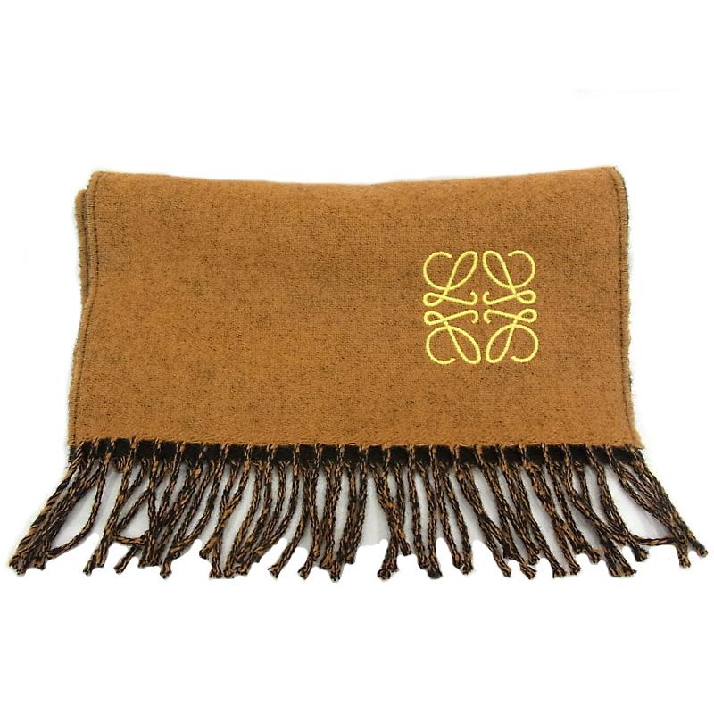 LOEWE ロエベ マフラー アナグラム刺しゅう入り ウール カシミヤ 