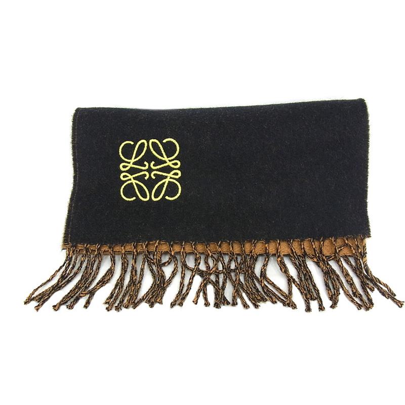 LOEWE ロエベ キャメル ブラック リバーシブル マフラー LOEWE ロエベ キャメル ブラック リバーシブル マフラー