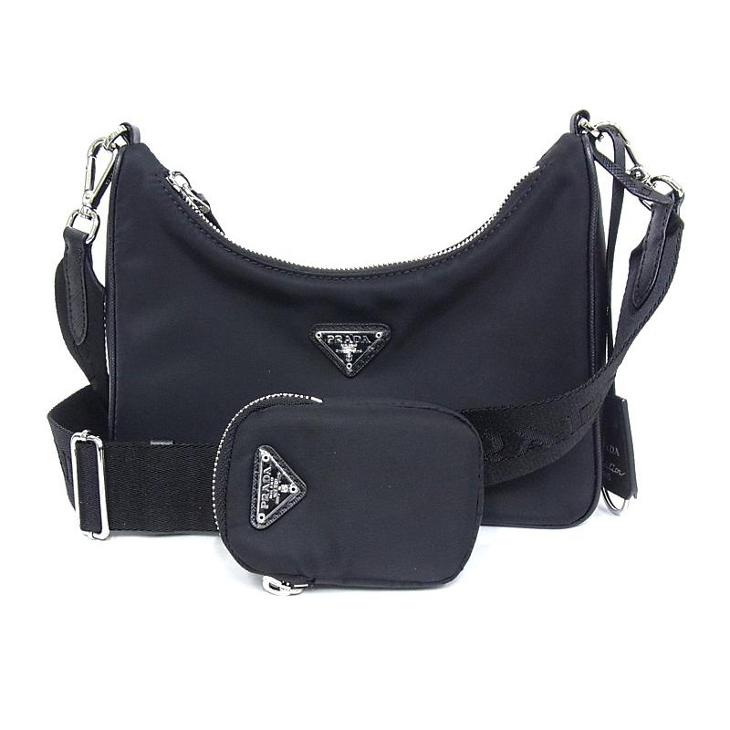 PRADA（プラダ） ナイロン ショルダーバッグ ブラック NERO 1BH204 Re