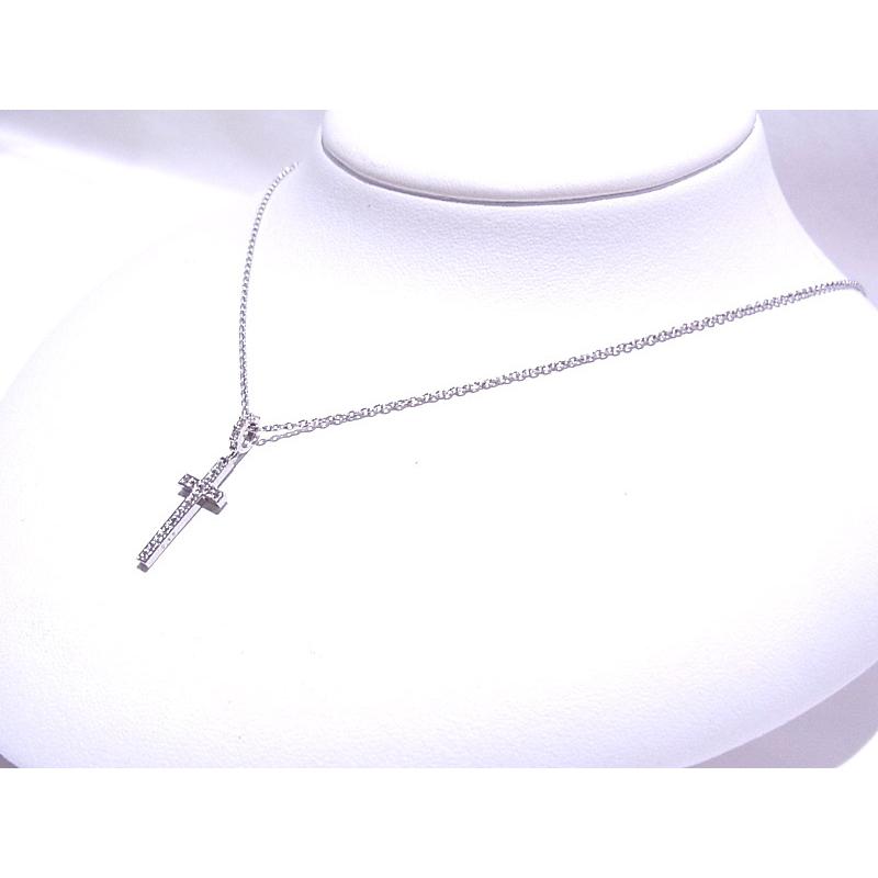 サマンサティアラ Samantha Tiara K18WG ホワイトゴールド ダイヤモンド ペンダントネックレス クロスモチーフ【中古】【程度A】【美品】の画像