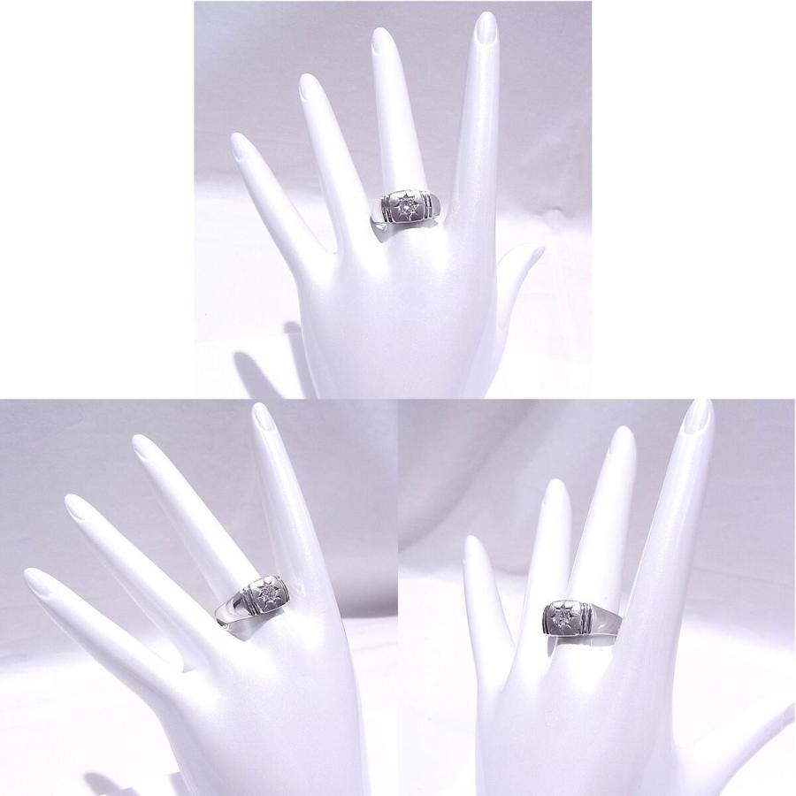 Pt900 プラチナ 指輪 印台 ノーブランド リング ダイヤ 0.26ct 【中古 