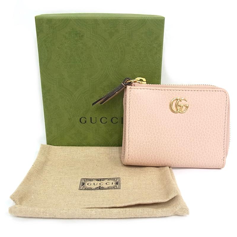 GUCCI グッチ コンパクト財布 ピンク コインケース L字 GUCCI グッチ コンパクト財布 ピンク コインケース L字